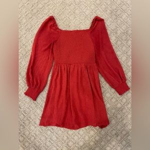 Long Sheer Sleeve Mini Dress